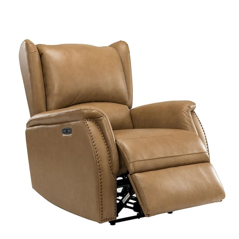 Fauteuil inclinable électrique Eduardo en cuir véritable avec port USB (ensemble de 2)