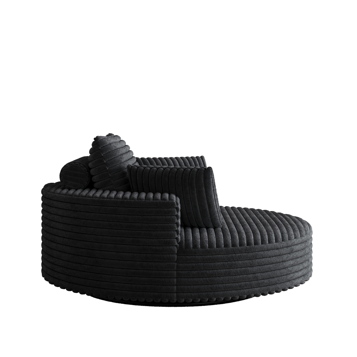 Fauteuil pivotant simple en velours côtelé et chenille avec rembourrage en mousse