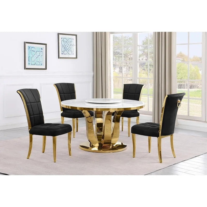 Ensemble de salle à manger rond 5 pièces Best Quality Furniture D325-SC324-7
