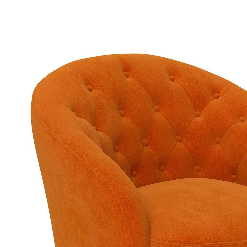 SEYNAR Fauteuil club pivotant à 360 degrés en velours moderne avec dossier capitonné - Lot de 2