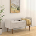 Pouffe de rangement en tissu de lin, avec espace de rangement, adapté aux appartements, salons et chambres à coucher
