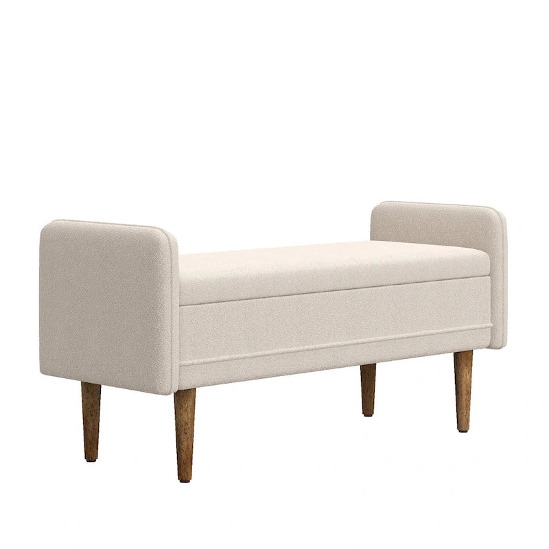 Pouffe de rangement en tissu de lin, avec espace de rangement, adapté aux appartements, salons et chambres à coucher