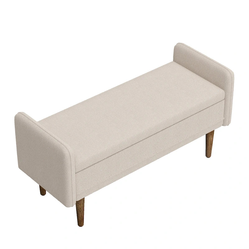 Pouffe de rangement en tissu de lin, avec espace de rangement, adapté aux appartements, salons et chambres à coucher