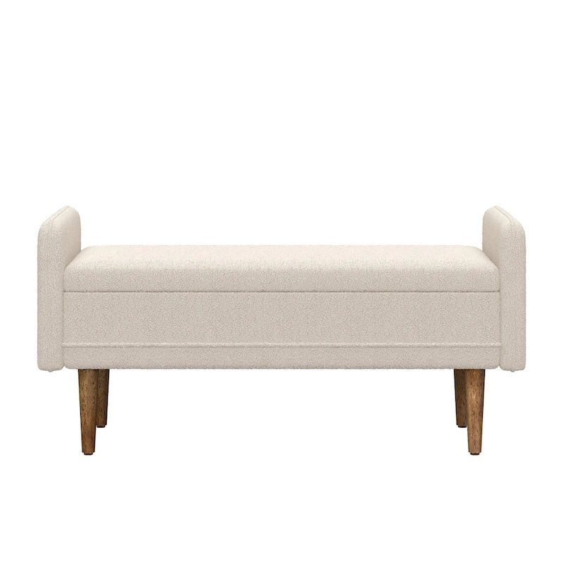 Pouffe de rangement en tissu de lin, avec espace de rangement, adapté aux appartements, salons et chambres à coucher