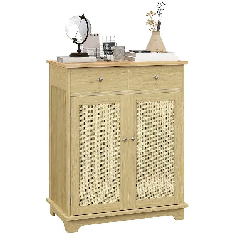 Meuble de rangement de cuisine moderne, meuble de bar à café avec 2 tiroirs, portes et étagère réglable
