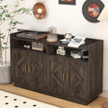 Vaisselier, buffet de rangement, console de service, armoire de rangement solide, panneaux de porte façonnés, poignée en métal