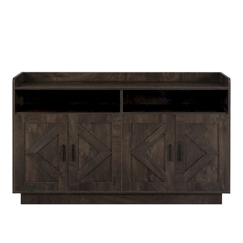 Vaisselier, buffet de rangement, console de service, armoire de rangement solide, panneaux de porte façonnés, poignée en métal