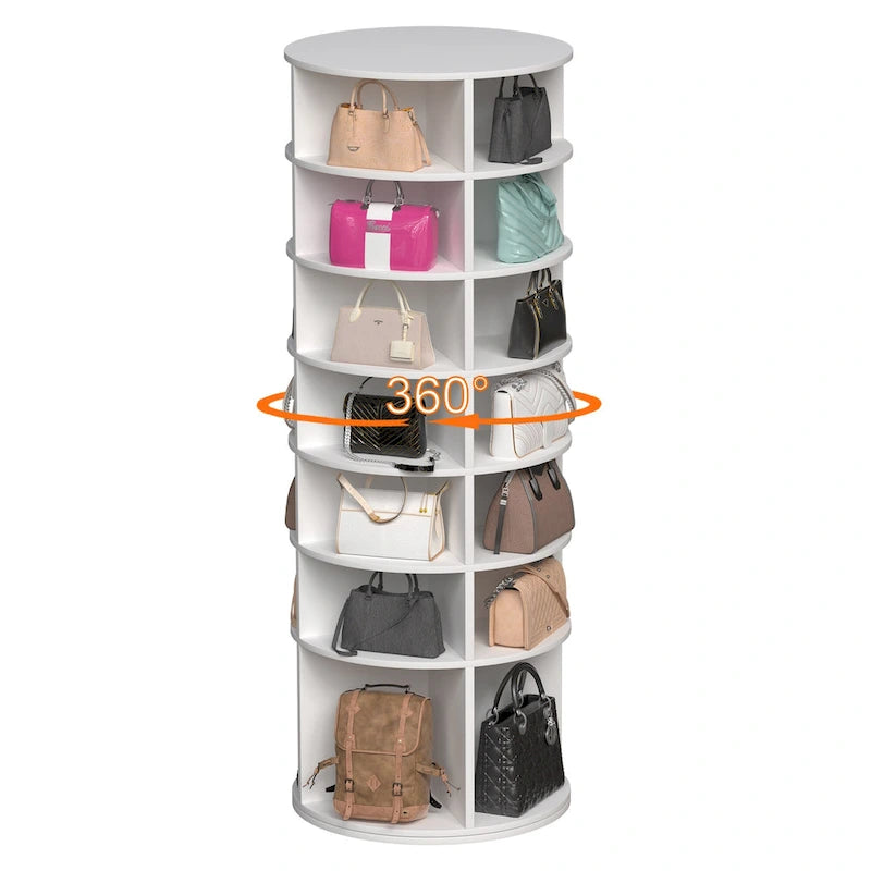 Meuble à chaussures rotatif, tour à chaussures à 7 niveaux, organisateur de chaussures rotatif à 360°, design haut, convient pour 28 paires de chaussures
