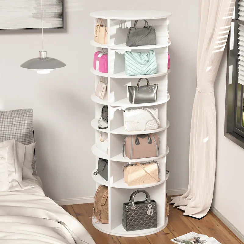 Meuble à chaussures rotatif, tour à chaussures à 7 niveaux, organisateur de chaussures rotatif à 360°, design haut, convient pour 28 paires de chaussures