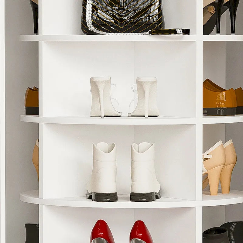Meuble à chaussures rotatif, tour à chaussures à 7 niveaux, organisateur de chaussures rotatif à 360°, design haut, convient pour 28 paires de chaussures