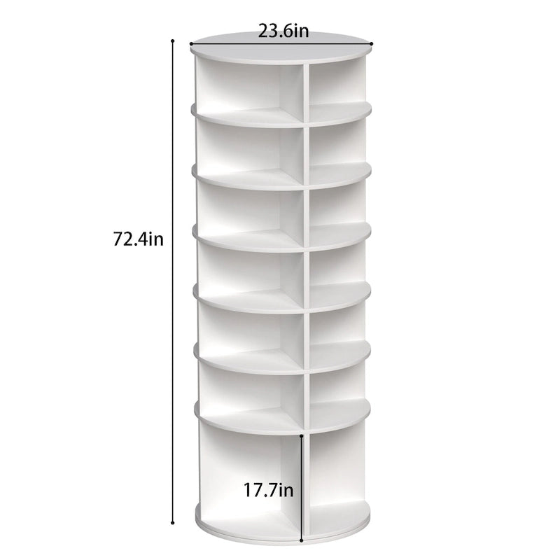 Meuble à chaussures rotatif, tour à chaussures à 7 niveaux, organisateur de chaussures rotatif à 360°, design haut, convient pour 28 paires de chaussures