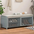 Banc de rangement en bois massif 43.30 avec stores contemporains à l'aspect vieilli