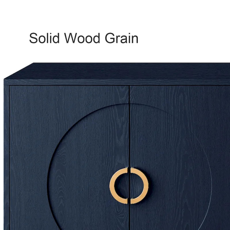 Meuble Buffet Armoire en Bois Laqué Moderne à 4 Portes pour Salon, Entrée, Couloir, Bureau
