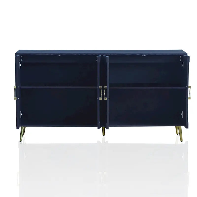 Meuble Buffet Armoire en Bois Laqué Moderne à 4 Portes pour Salon, Entrée, Couloir, Bureau