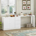 Buffet innovant avec 2 portes, 3 tiroirs et plateau coulissant réglable pour une utilisation flexible, idéal pour l'entrée et le salon