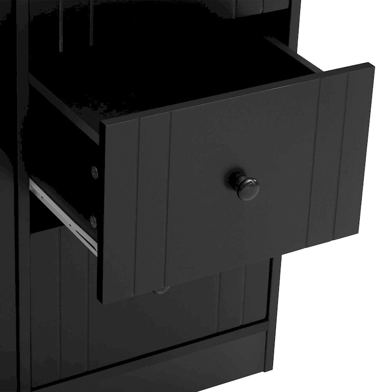 Buffet innovant avec 2 portes, 3 tiroirs et plateau coulissant réglable pour une utilisation flexible, idéal pour l'entrée et le salon