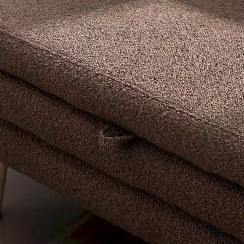 Banc de rangement en tissu bouclé avec pieds en bois pour chambre et salon