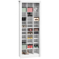 Étagère à chaussures verticale de 71", organisateur de rangement étroit, meuble à chaussures pour entrée avec casiers ouverts pour 36 paires, blanc