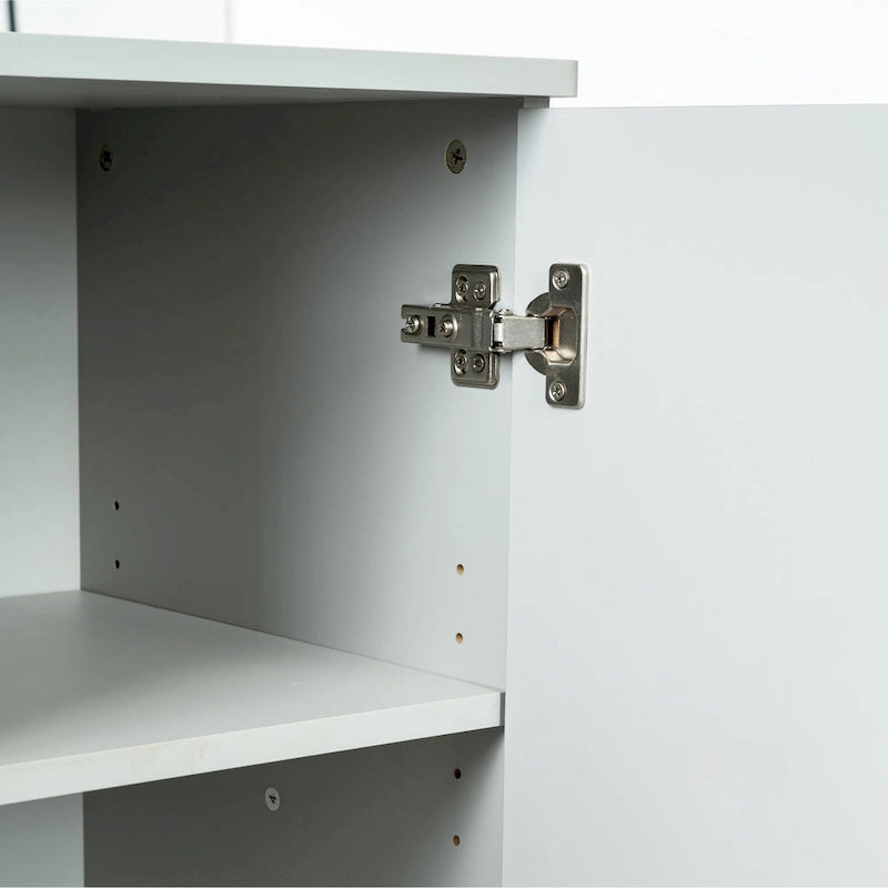 Buffet/Crédence, Armoire d'Appoint Moderne à 4 Portes, Meuble d'Entrée avec Rangement pour Salon, Salle à Manger, Gris