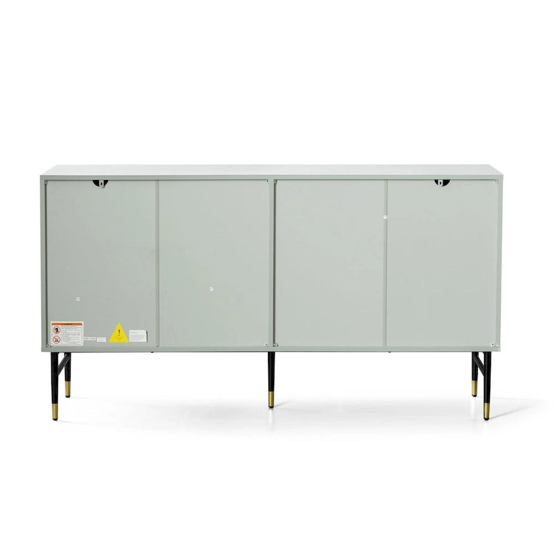 Buffet/Crédence, Armoire d'Appoint Moderne à 4 Portes, Meuble d'Entrée avec Rangement pour Salon, Salle à Manger, Gris