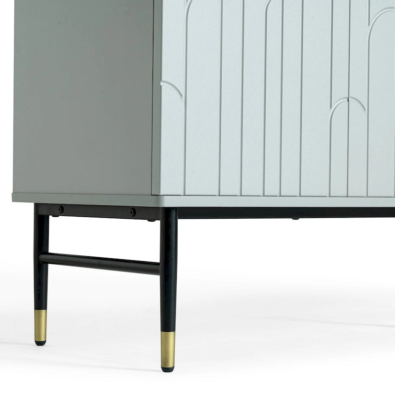 Buffet/Crédence, Armoire d'Appoint Moderne à 4 Portes, Meuble d'Entrée avec Rangement pour Salon, Salle à Manger, Gris