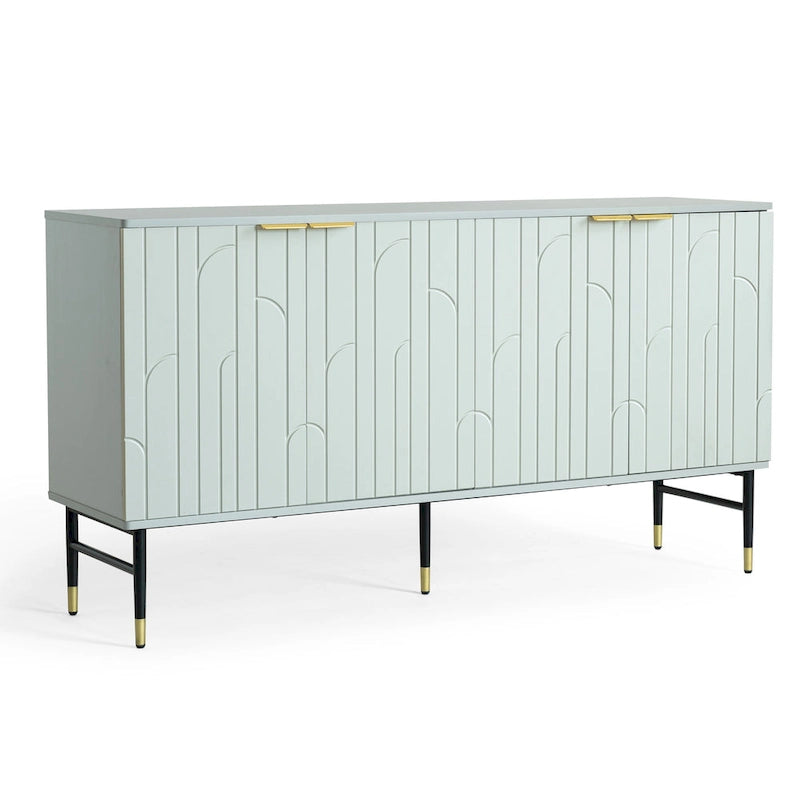 Buffet/Crédence, Armoire d'Appoint Moderne à 4 Portes, Meuble d'Entrée avec Rangement pour Salon, Salle à Manger, Gris
