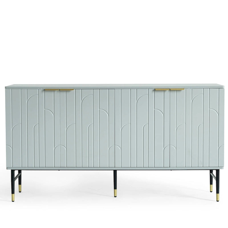 Buffet/Crédence, Armoire d'Appoint Moderne à 4 Portes, Meuble d'Entrée avec Rangement pour Salon, Salle à Manger, Gris
