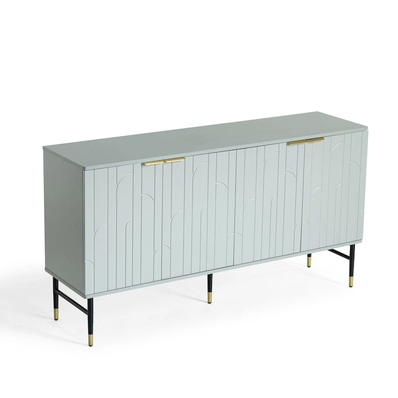 Buffet/Crédence, Armoire d'Appoint Moderne à 4 Portes, Meuble d'Entrée avec Rangement pour Salon, Salle à Manger, Gris