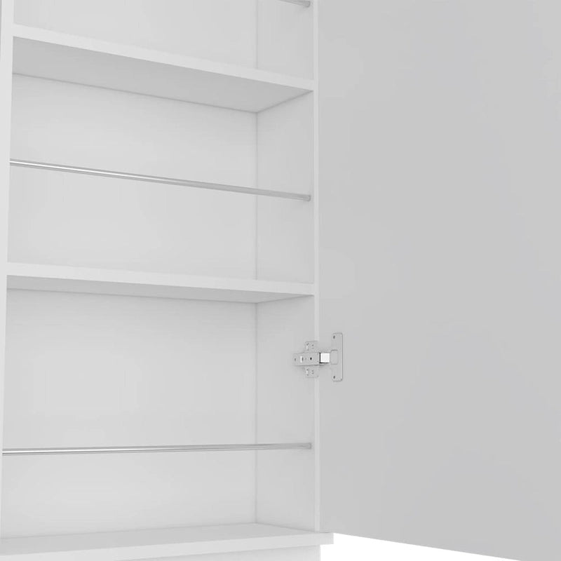 Meuble à chaussures Chimg, miroir, cinq étagères intérieures, armoire à porte unique