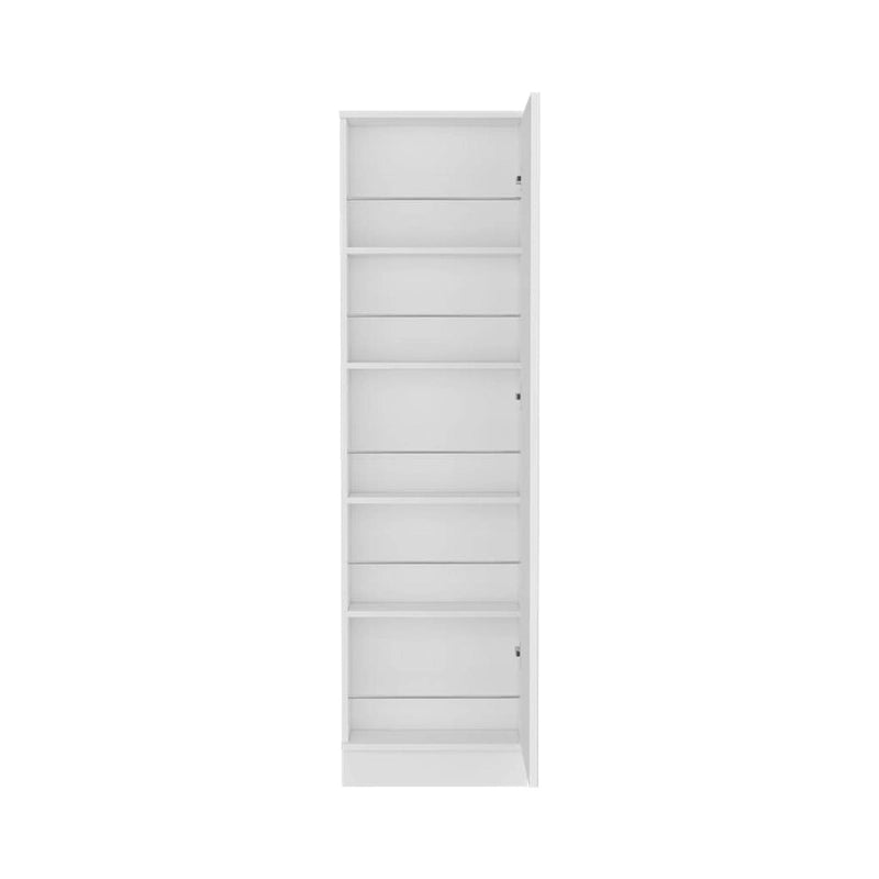 Meuble à chaussures Chimg, miroir, cinq étagères intérieures, armoire à porte unique
