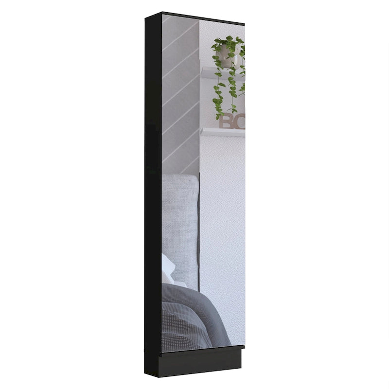 Meuble à chaussures Chimg, miroir, cinq étagères intérieures, armoire à porte unique