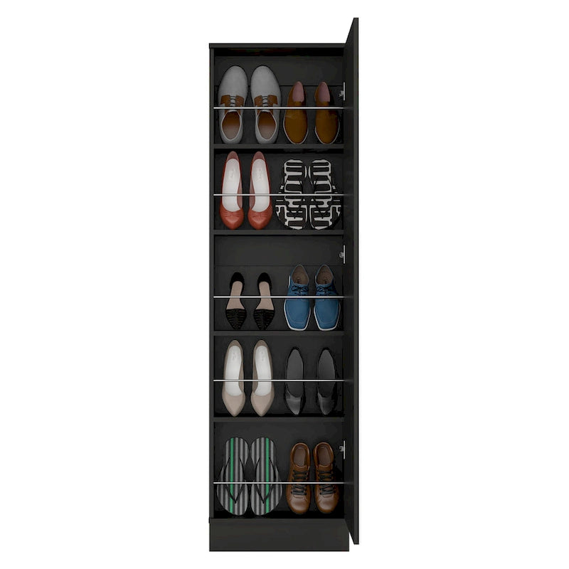 Meuble à chaussures Chimg, miroir, cinq étagères intérieures, armoire à porte unique