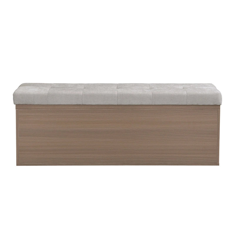 49 Banc de rangement pour chaussures, meuble à chaussures d'entrée, pouf de rangement avec coussin rembourré et portes doubles pour entrée, chambre à coucher