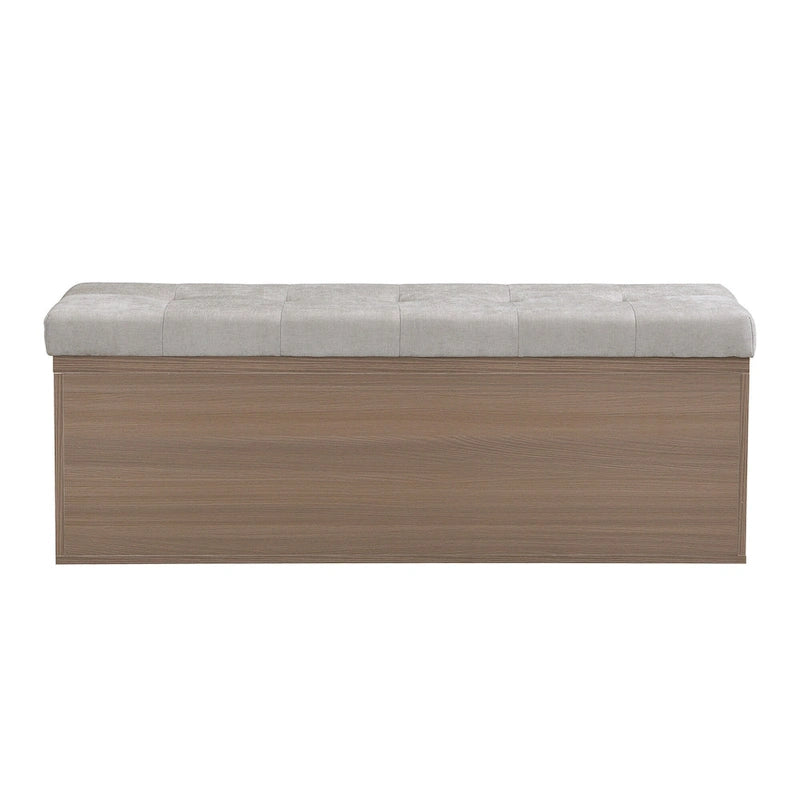 Banc à chaussures Meuble de rangement pour chaussures d'entrée Ottomane de rangement avec coussin rembourré et portes doubles pour l'entrée
