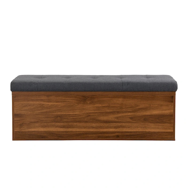 Banc à chaussures Meuble de rangement pour chaussures d'entrée Ottomane de rangement avec coussin rembourré et portes doubles pour l'entrée
