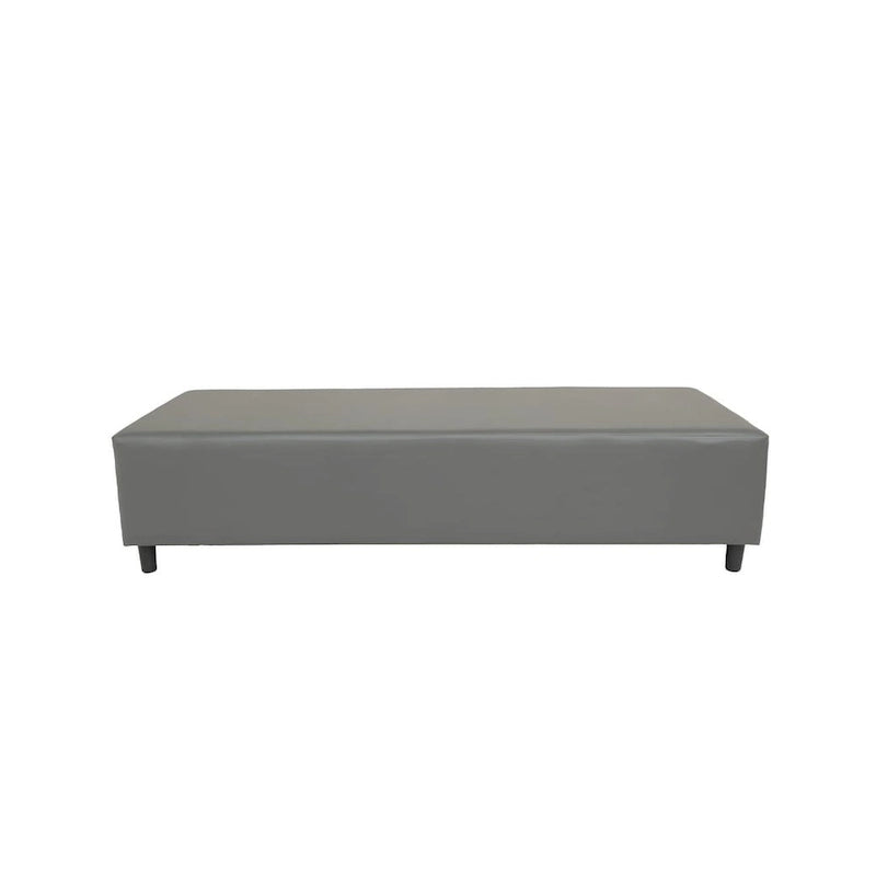 Banc HomeRoots 72 en cuir véritable gris et noir – 72