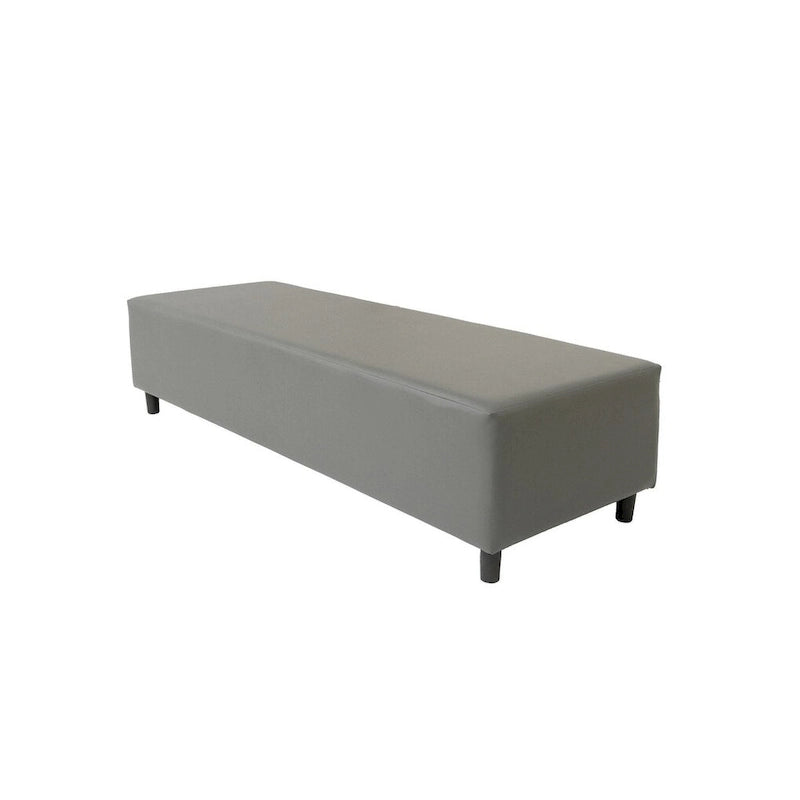 Banc HomeRoots 72 en cuir véritable gris et noir – 72