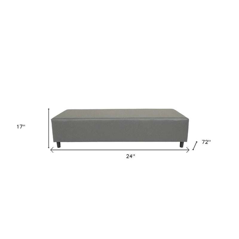 Banc HomeRoots 72 en cuir véritable gris et noir – 72
