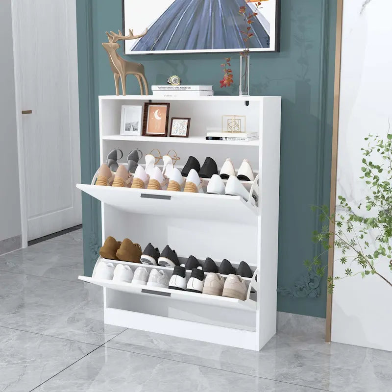 Meuble à chaussures avec 2 tiroirs abattants
