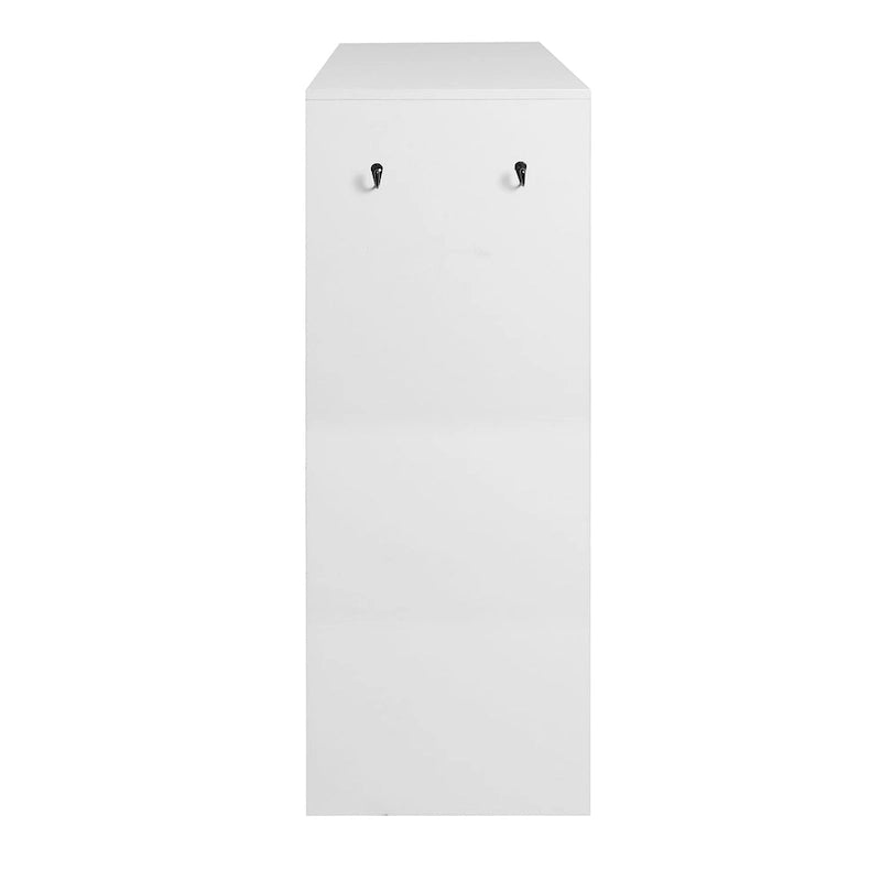 Étagère à chaussures autoportante avec 2 portes à persiennes, meuble à chaussures étroit d'entrée avec étagère de rangement réglable et tiroir supérieur