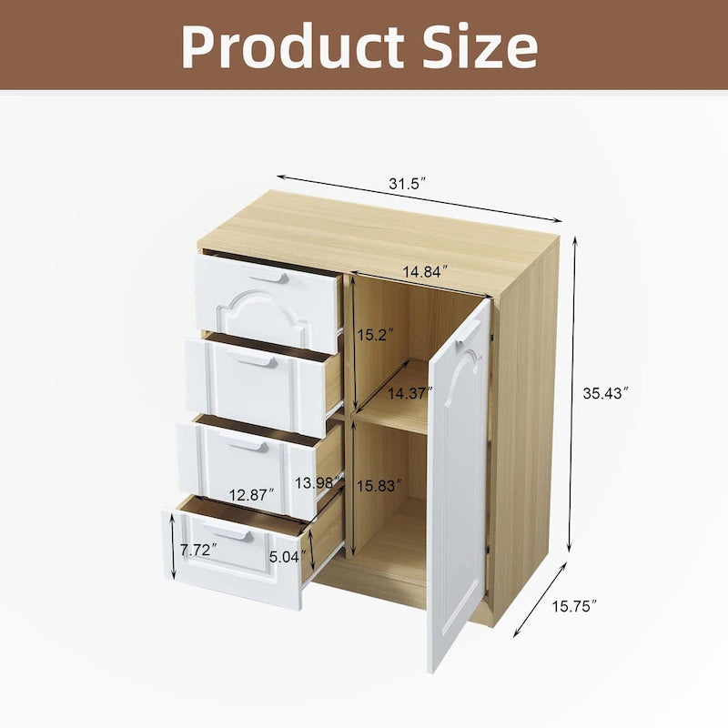 Meuble de rangement de 31,5 po avec tablette réglable