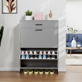 Meuble à chaussures pour entrée, Meuble de rangement pour chaussures autoportant avec 2 tiroirs basculants, Organisateur de rangement pour chaussures caché