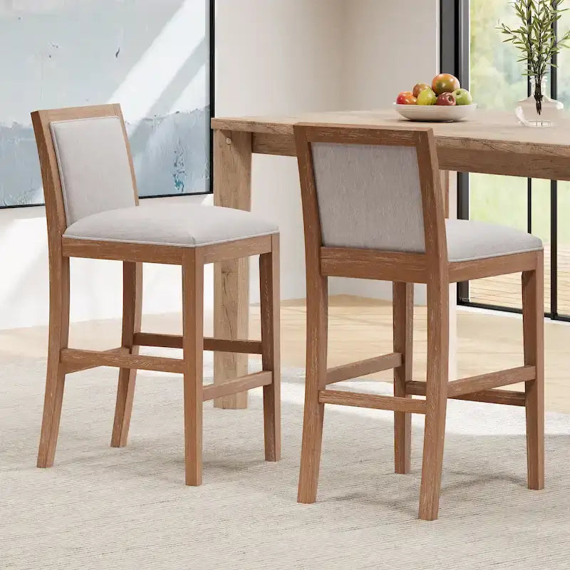 Tabourets de bar modernes rembourrés de 77,5 cm avec assise et dossier rembourrés
