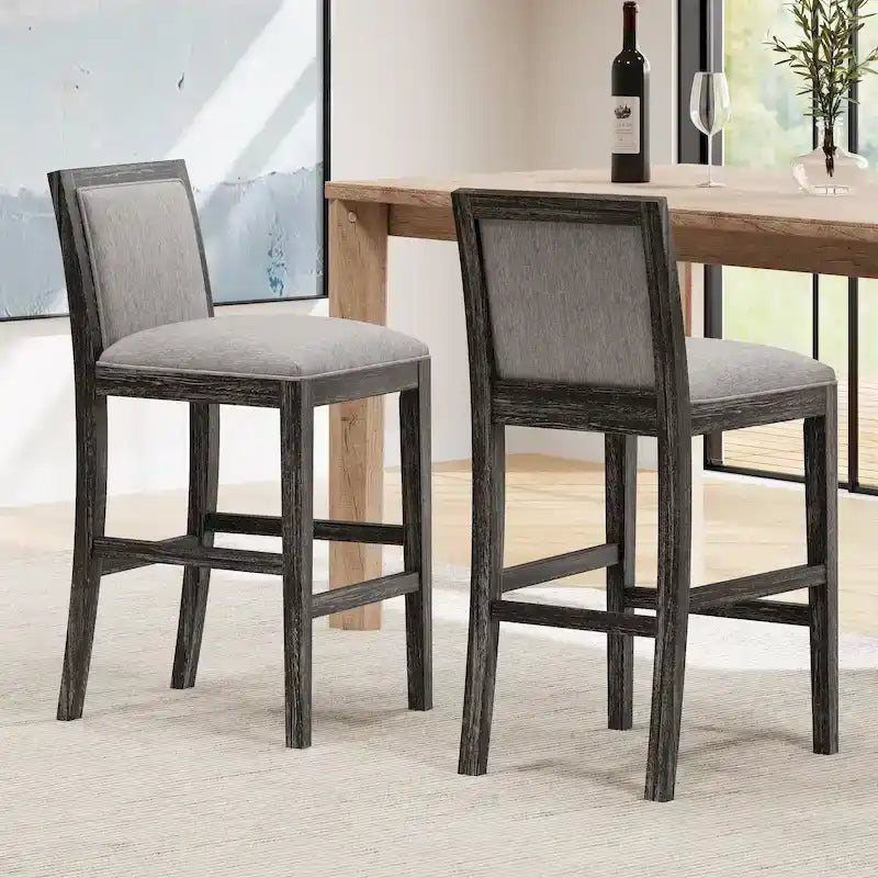 Tabourets de bar modernes rembourrés de 77,5 cm avec assise et dossier rembourrés