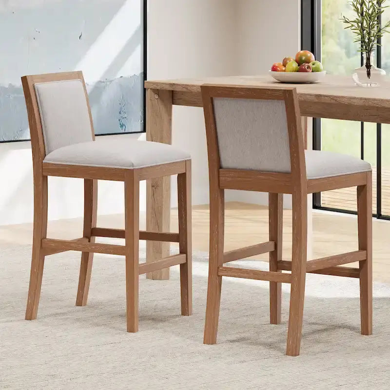 Tabourets de bar modernes rembourrés de 77,5 cm avec assise et dossier rembourrés