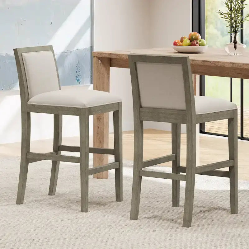 Tabourets de bar modernes rembourrés de 77,5 cm avec assise et dossier rembourrés