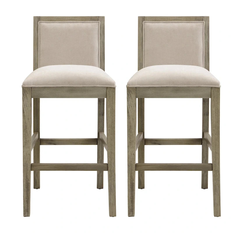 Tabourets de bar modernes rembourrés de 77,5 cm avec assise et dossier rembourrés