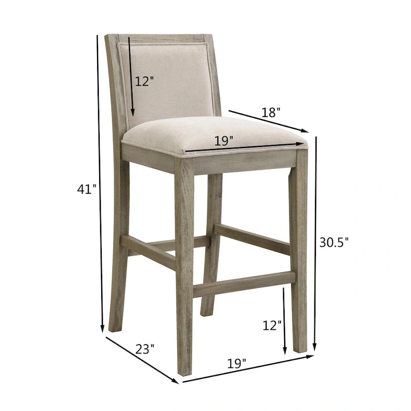 Tabourets de bar modernes rembourrés de 77,5 cm avec assise et dossier rembourrés