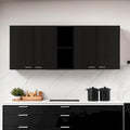 HomeRoots 59 armoire murale d'appoint en bois noir avec cinq étagères
