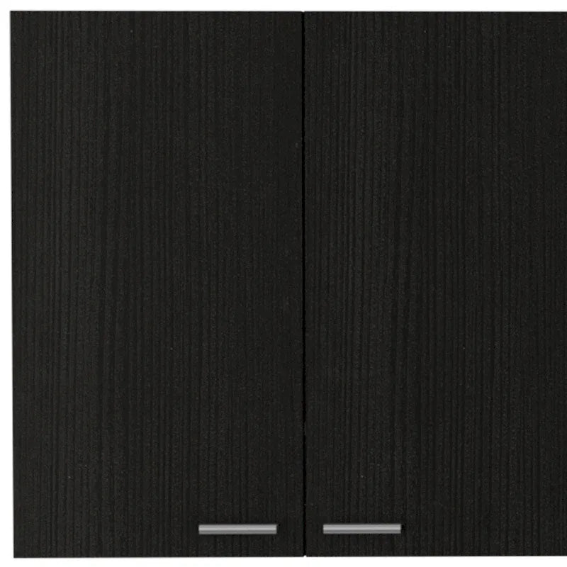 HomeRoots 59 armoire murale d'appoint en bois noir avec cinq étagères